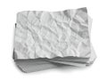 Stack of crumpled white paper sheets Royalty Free Stock Photo