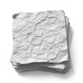Stack of crumpled white paper sheets resting against a plain background Royalty Free Stock Photo