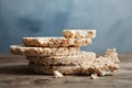 Stack of crunchy rice cakes Royalty Free Stock Photo