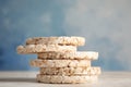 Stack of crunchy rice cakes Royalty Free Stock Photo