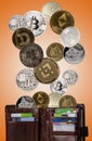 Stack of cryptocurrencies