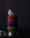 A stack of cupcake liners Royalty Free Stock Photo