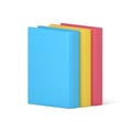 Stack of 3d hardcover books. Volumetric literature with pink cover