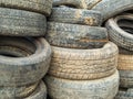 Stack Of Damaged Tires Royalty Free Stock Photo