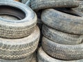 Stack Of Damaged Tires Royalty Free Stock Photo