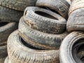 Stack Of Damaged Tires Royalty Free Stock Photo