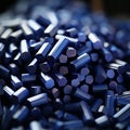 stack of dark blue pellets generative AI Royalty Free Stock Photo