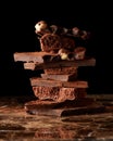 Stack dark chocolate Royalty Free Stock Photo