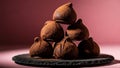 Stack of Dark Chocolate Truffles Royalty Free Stock Photo