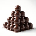 Stack of dark chocolate truffles Royalty Free Stock Photo