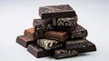stack dark chocolate white background Royalty Free Stock Photo