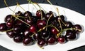 Dark sweet cherries Royalty Free Stock Photo