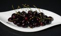 Dark sweet cherries Royalty Free Stock Photo