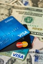 Stack of debit cards Royalty Free Stock Photo