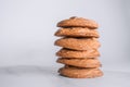 Stack of delicious golden brown buttery cookies.