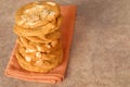 A stack of delicious white chocolate with macadamia nut cookies Royalty Free Stock Photo