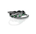 Stack diamond emerald gemstone rings