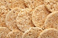 A stack of dietary round, airy, crisp buckwheat crispbread background