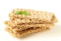 Stack of dietary whole wheat crisp bread