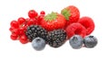 Stack of different berries (isolated) Royalty Free Stock Photo