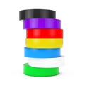 Stack of Different Colored Adhesive Insulating Tapes. 3d Rendering