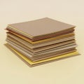 A stack of different colored cardboard sheets Royalty Free Stock Photo