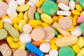 Heap of different colours pills