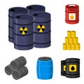Oil drums container fuel cask storage rows steel barrels