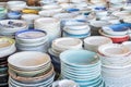 Stack dishes colorful Royalty Free Stock Photo