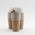 Stack of disposable coffee cups isolated on white background Royalty Free Stock Photo