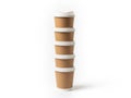 Stack of disposable coffee cups isolated on white background Royalty Free Stock Photo