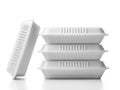 Stack of disposable food containers isolated on white background Royalty Free Stock Photo
