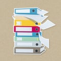 Stack of document folders icon isolated