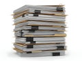 Stack of documents or files arranged neatly with envelopes and tabs attached to them Royalty Free Stock Photo