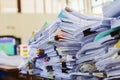 Stack of documents or files in office Royalty Free Stock Photo