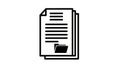 Stack of documents with a folder icon on a white background Keywords: documents, papers, files, folder, icon, symbol Royalty Free Stock Photo