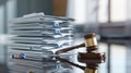 The Gavel and Documents.AI generated image Royalty Free Stock Photo
