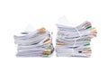 Stack of Documents isolated on white background Royalty Free Stock Photo