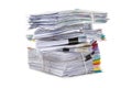 Stack of Documents isolated on white background. Documents pile Royalty Free Stock Photo