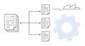Document Workflow Automation Process with Cloud and Gear Elements Royalty Free Stock Photo