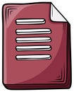 Stack of Documents or Paper Sheets with Text Lines Drawing Sketch Maroon Illustration Royalty Free Stock Photo