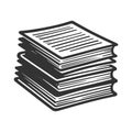 Stack of Documents and Papers engraving vector Royalty Free Stock Photo
