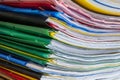 Stack of documents placed on a business desk in a business office. Stack or cabinet of document files in the office, business, Royalty Free Stock Photo