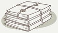Stack of Documents Tied with String, Organized Paperwork, vector design Generative AI Royalty Free Stock Photo