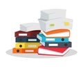 Stack of Documents Vector Flat Design on White.