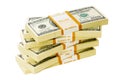 Stack of dollars isolated Royalty Free Stock Photo