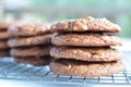 Stack of double semi sweet chocolate and white cho Royalty Free Stock Photo