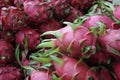 Stack of dragon fruits on a market stall Royalty Free Stock Photo