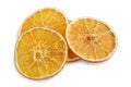 Stack of dried orange slices isolated on white Royalty Free Stock Photo