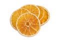 Stack of dried orange slices isolated on white Royalty Free Stock Photo